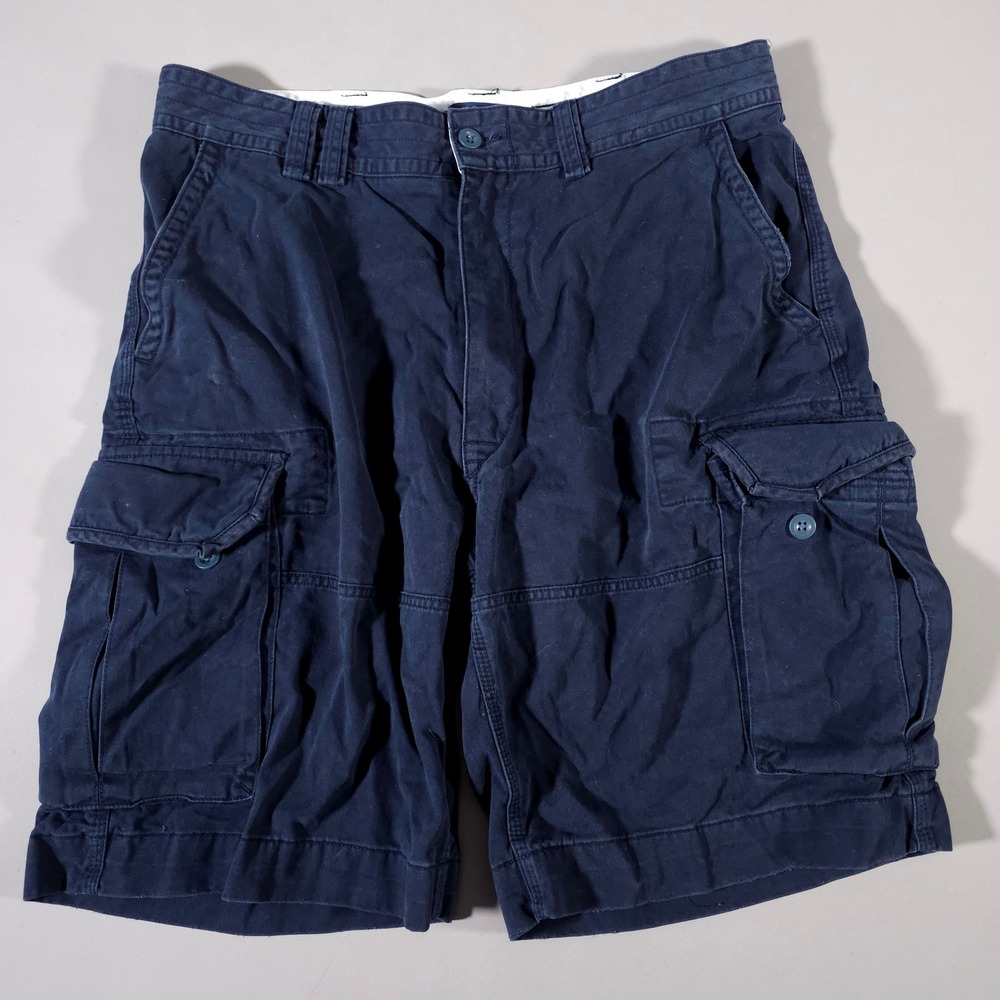 Polo‎ Ralph Lauren Cargo Shorts Mens 36T Navy Blue Cotton Tall Classic Utility